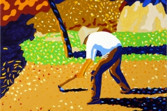 tribute to Georges Seurat - peasant with hoe - 2008 - 56,5 x 47 cm